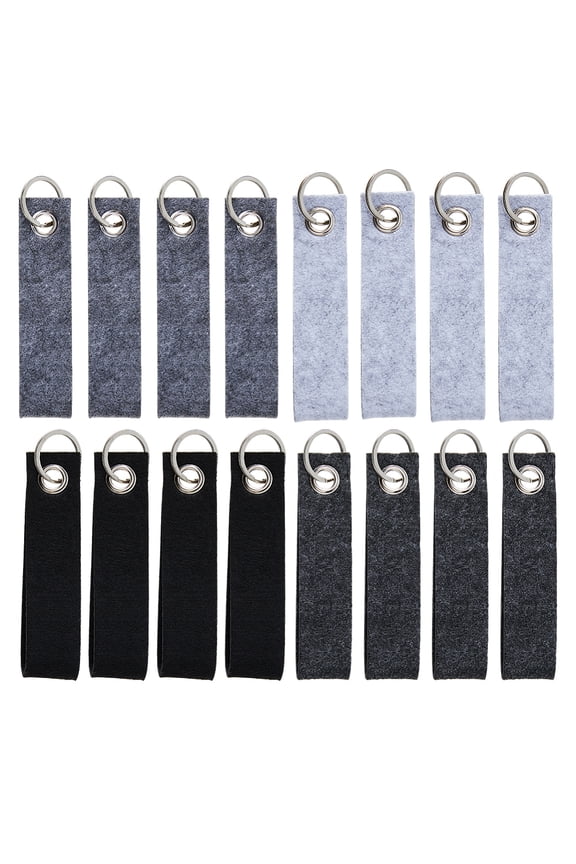 Wool Keychain with Alloy Key Ring Rectangle Mixed Color 5x1-1/8x1/4 inch(12.6x3x0.6cm)