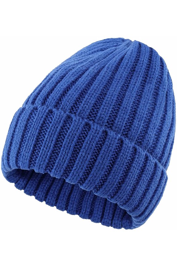 Wool Knit Cuff Short Fisherman Beanie for Men Women, Winter Warm Hats