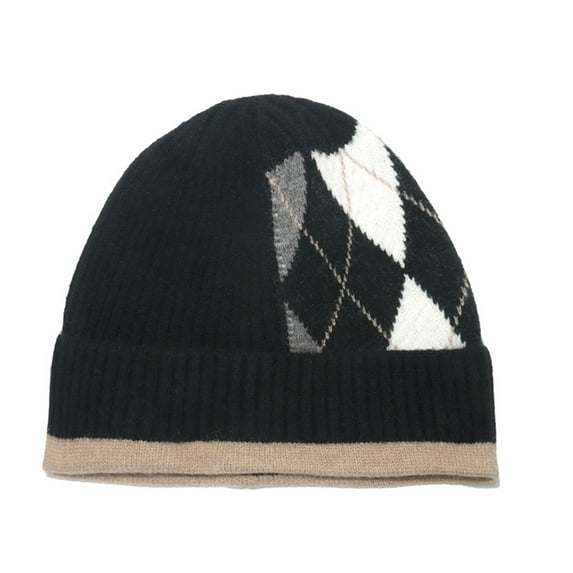 Wool Knit Cuff Short Fisherman Beanie for Men Women, Winter Warm Hats