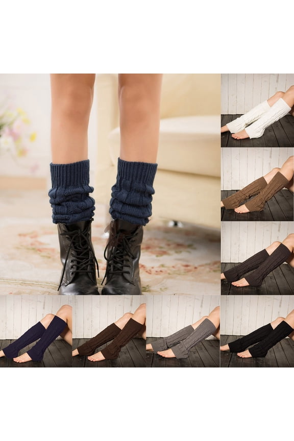 Wool Knit Leg Warmers for Women Thick Pile Lined Winter Sports Accessories