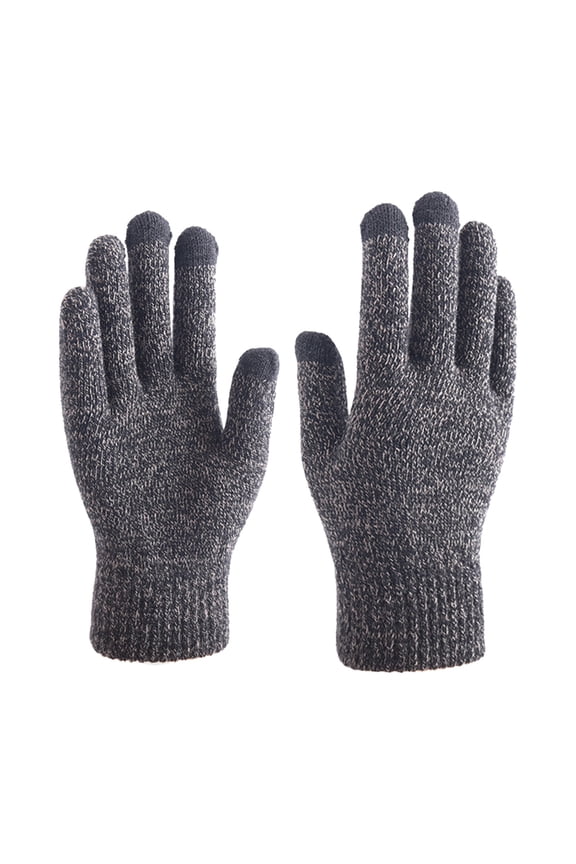 Wool Knitted Gloves for Men Cold Weather Thickened Full Finger Design Outdoor Walking and Street Use Size:One size