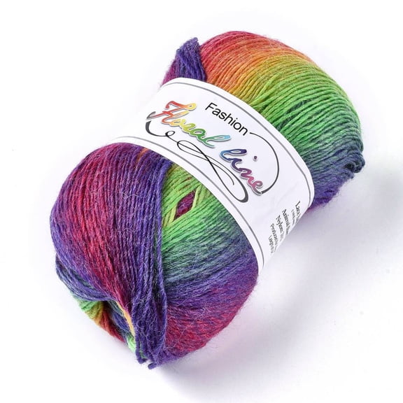 Wool Knitting Yarn Segment Dyed Crochet Yarn Colorful 1mm about 335m/roll