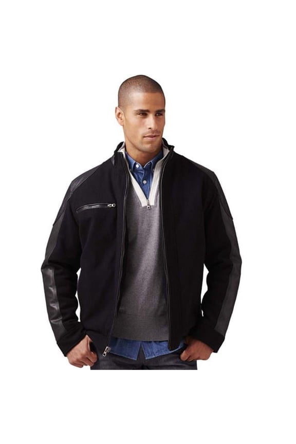 Wool & Leather Driving Jacket - Medium