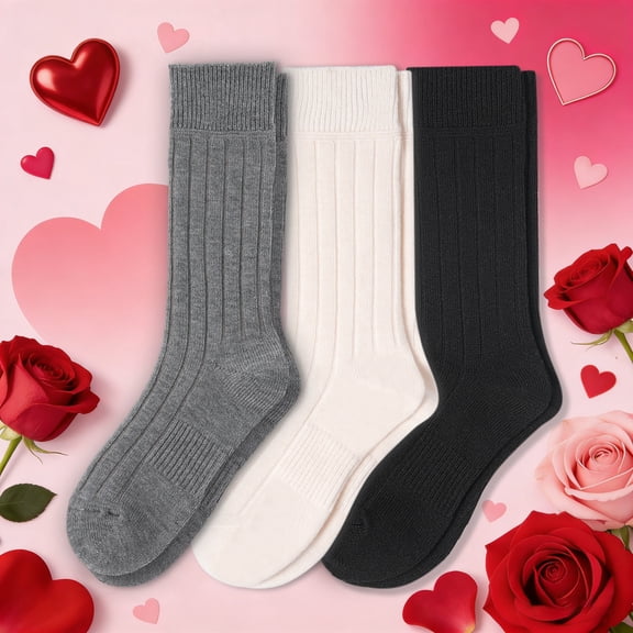 FREE YOKA Cozy Thermal Socks for Women Merino Wool Crew Boots Socks Perfect Christmas Stocking Stuffers Gifts for Mom， 3-Pair