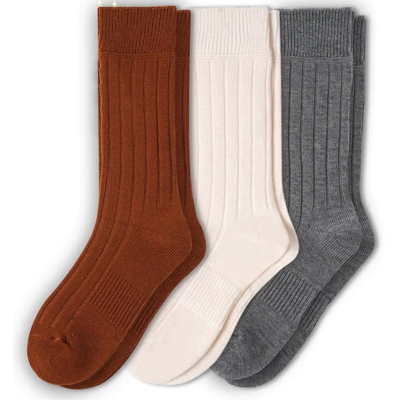 FREEYOKA Cozy Thermal Socks for Women Merino Wool Crew Boots Socks Perfect Christmas Stocking Stuffers Gifts for Mom, 3-Pair