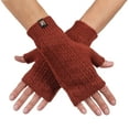 thumbnail image 1 of Wool Mesh Knit Fingerless Mittens - Made in the USA - Super Soft Merino Wool - Small - Copper, 1 of 7