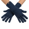 thumbnail image 1 of Wool Mesh Knit Gloves - Made in the USA - Super Soft Merino Wool - Small - Navy Blue, 1 of 7