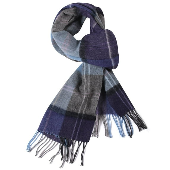Wool Plaid Scarf for Women & Men – Lightweight & Warm, Soft Breathable Checkered Scarf, Classic Tartan Wrap for Winter (Multi-Color)