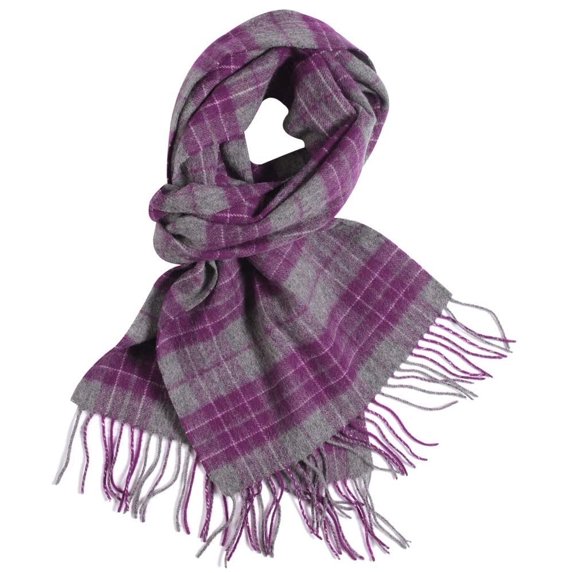Wool Plaid Scarf for Women & Men – Lightweight & Warm, Soft Breathable Checkered Scarf, Classic Tartan Wrap for Winter (Multi-Color)