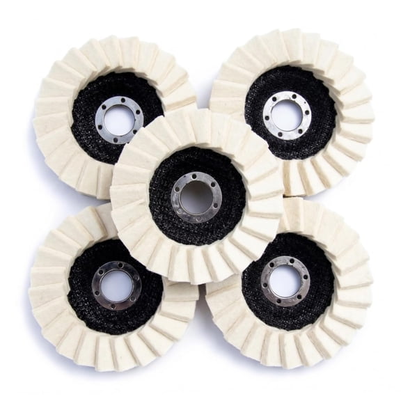 Wool Polishing Disc, 5PCS High-Density Pad Fine Buffing for Metal, Aluminum, Stainless Steel & Stone