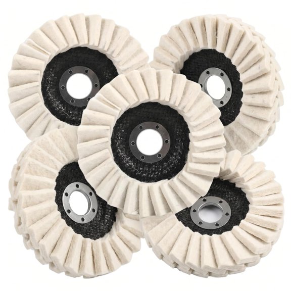 Wool Polishing Disc, 5PCS High-Density Pad Fine Buffing for Metal, Aluminum, Stainless Steel & Stone