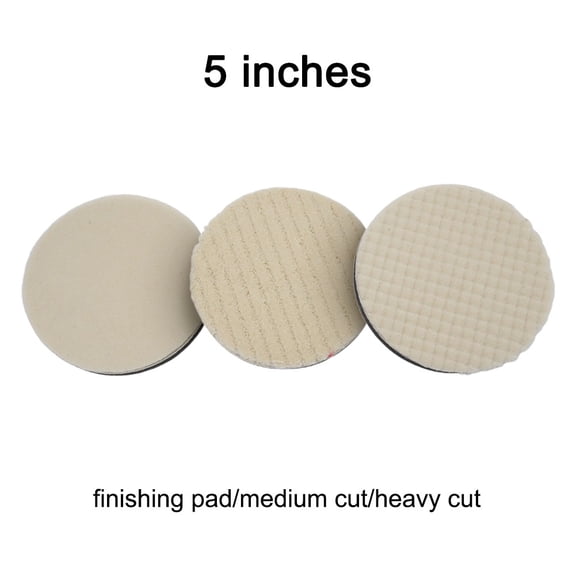 Wool Polishing Pads 3" 5" 6" 7" for Car Buffer, Washable Buffing Waxing Pad Set for Auto Detailing, Removing Scratches and Oxidation on Paint(5inch)