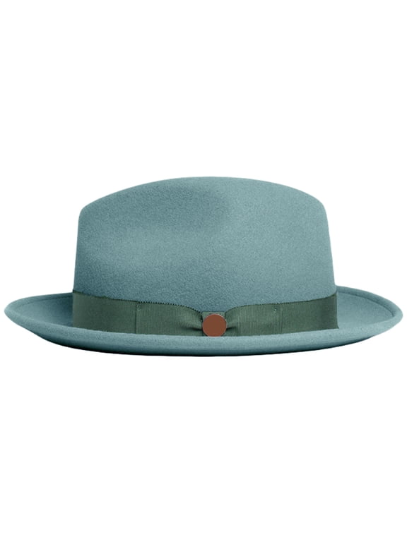 Wool Pork Pie Hat Homburg Top Hat Wool Panama Hat Headgear Surprise Gift for Boyfriend Father Uncle Casual