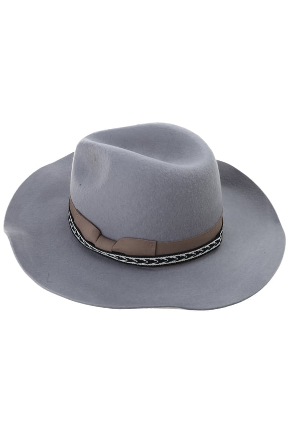 Wool Pork Pie Hat with Braided Ribbon Victorian Age Wool Wide Brimmed Pork Pie Hat Classical Gentleman Hat for Boy Men A