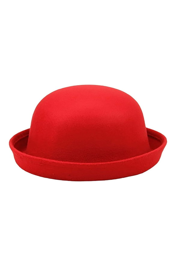 Wool Round Top Hat Vintage Style Performance Costume Hat Classic Fashion Accessory for Men Women Winter Wear