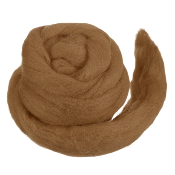 Wool Roving Yarn Soft Felting Wool 50g/1.76oz Pure Chunky Roving Yarn for Needle Felting Knitting Blanket Spinning Weaving Art DIY Craft Brown