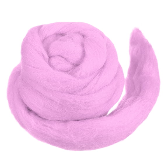 Wool Roving Yarn Soft Felting Wool 50g/1.76oz Pure Chunky Roving Yarn for Needle Felting Knitting Blanket Spinning Weaving Art DIY Craft Dark Pink