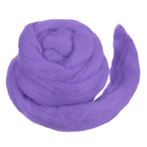 Wool Roving Yarn Soft Felting Wool 50g/1.76oz Pure Chunky Roving Yarn for Needle Felting Knitting Blanket Spinning Weaving Art DIY Craft Light Purple