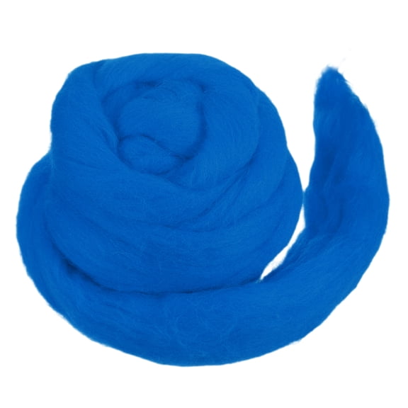 Wool Roving Yarn Soft Felting Wool 50g/1.76oz Pure Chunky Roving Yarn for Needle Felting Knitting Blanket Spinning Weaving Art DIY Craft Sea Blue