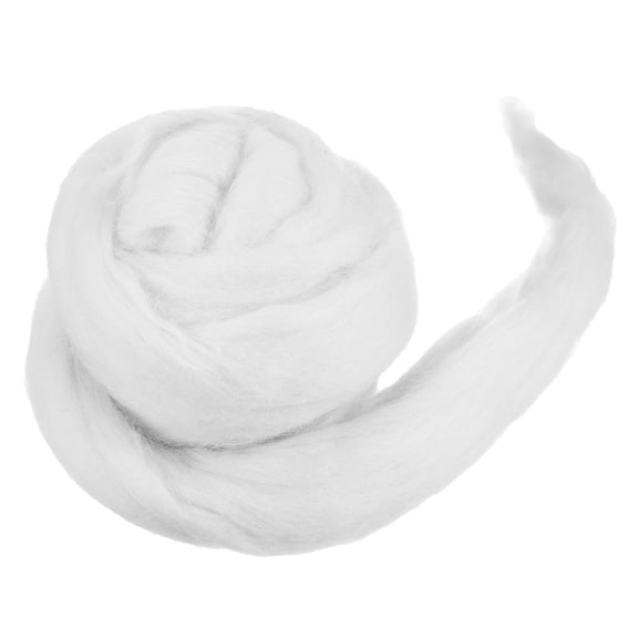 Wool Roving Yarn Soft Felting Wool 50g/1.76oz Pure Chunky Roving Yarn for Needle Felting Knitting Blanket Spinning Weaving Art DIY Craft White