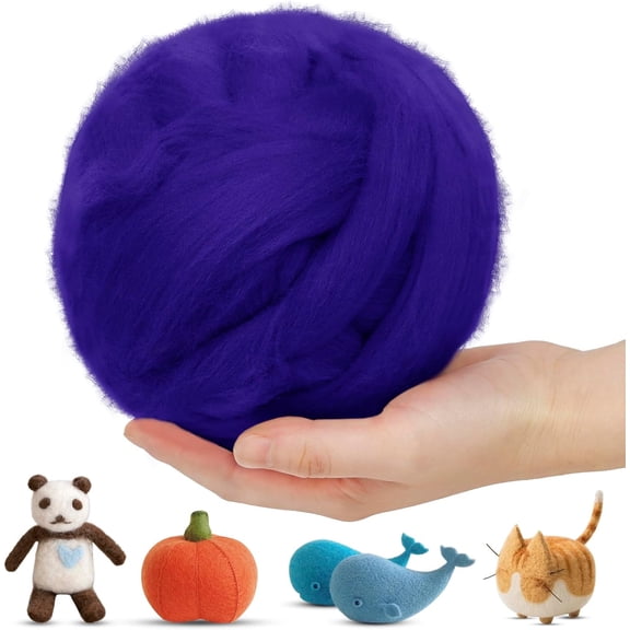 Wool Roving for Needle Felting, 7oz Felting Yarn Felt Chunky Yarn, Core Hand Spinning, Wet DIY Handcrafts (Dark Snow Green) Dark Green
