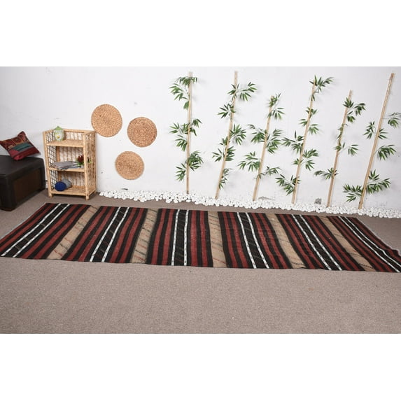 Wool Rug, 4x12 ft Runner Rugs, Vintage Rug, Oushak Rug, Turkish Rug, Kilim