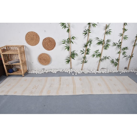 Wool Rugs, Vintage Rug, Kitchen Rugs, Turkish Rug, 2.6x10.8 ft Runner Rug