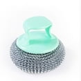 thumbnail image 1 of Wool Scrubber,Wool Brush with Handle Pot Scrubber Dishwashing Wool Stainless Handle Wool Scrubber for Cleaning Dishes Barbecue Grills, 1 of 5