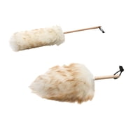Wool Shop Lambs Wool Lanolin Dusters Basic Kit of 2 Sizes 10 in and 24 in Hardwood Handle