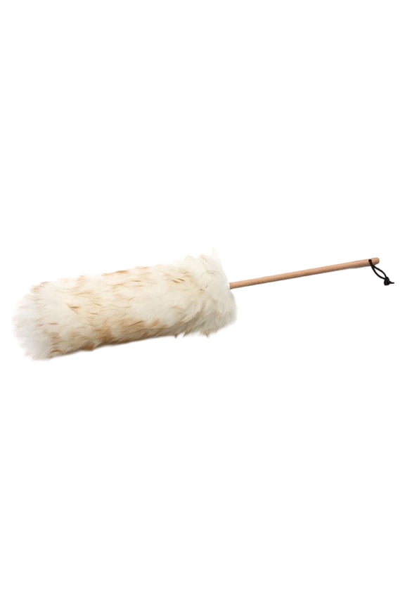 24 Inch Lambswool Duster with Wood Handle  Natural Wool Cleaning Tool - MADE IN USA