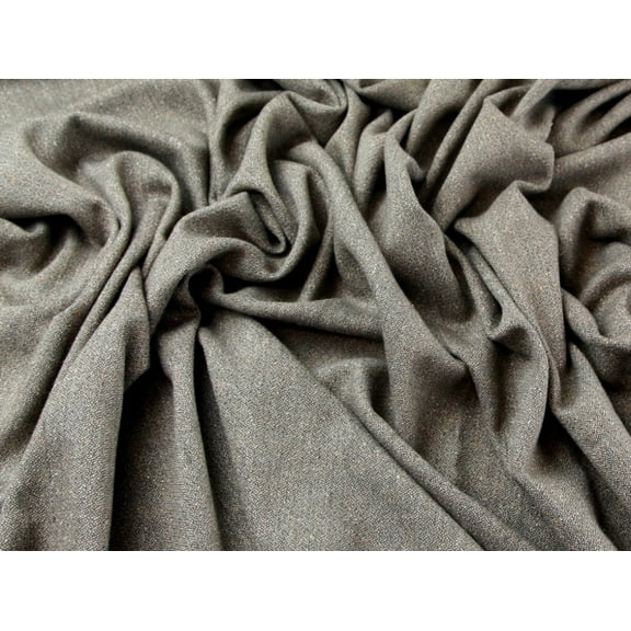 Wool, Silk, Viscose & Poly Blend Tweed Suiting Dress Fabric Brown - per yard
