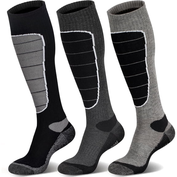 Wool Ski Socks, Cold Weather Socks for Snowboarding, Snow, Winter, Thermal Knee-high Warm Socks, Hunting