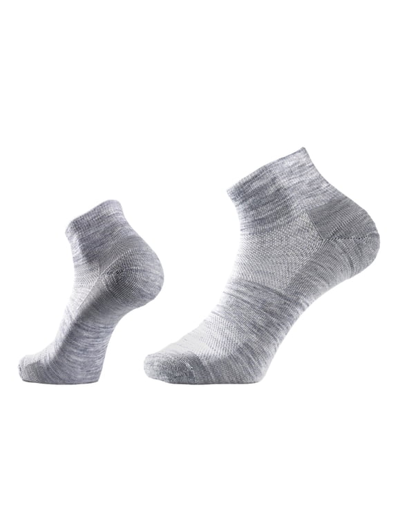 Wool Socks Unisex Outdoor Hiking Terry Loop Crew Ankle Socks Warm Breathable Socks for Men Women Grey S