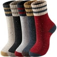 thumbnail image 1 of Wool Socks - Wool Socks for Women Men Soft Thick Warm Winter Knit Vintage Crew Socks Casual, 1 of 9