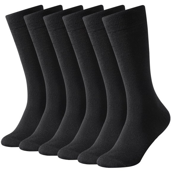 Wool Socks for Men - Winter Thermal Dress Socks in Black