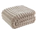 thumbnail image 1 of Decorland White Striped Wool Throws, 1 of 8