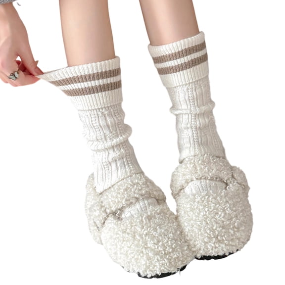 Wool Thermals Socks Warm Winter Thick Hiking Boot Socks Knitted Crews Sock for Womens Ladies Work Sock 1Pair