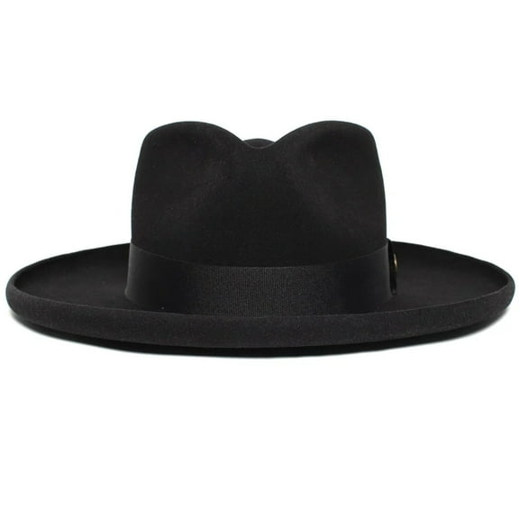 Wool Top Hat Old-fashioned Fedoras Hat Gift for Boyfriend Hat Wide Brimmed for Travel for Outdoor Gatherings