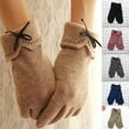 thumbnail image 1 of Wool Touch Screen Embroidered Cortex Bow Tie Lady Warm Gloves, 1 of 2