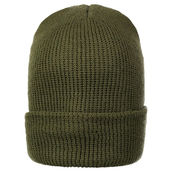 Wool Watch Cap Beanie, 100% Wool, Military Style, Made in USA, One Size, Olive Drab, 3-Pack