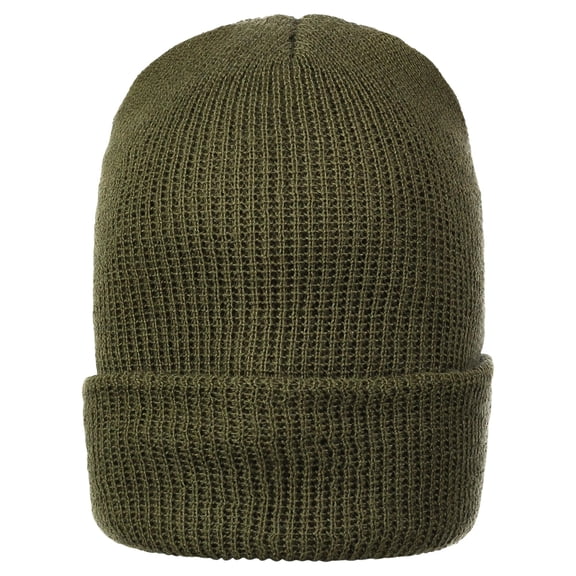 Wool Watch Cap Beanie, 100% Wool, Military Style, Made in USA, One Size, Olive Drab, Single