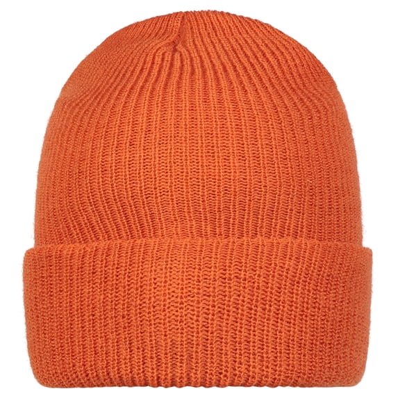 Wool Watch Cap Beanie, 100% Wool, Military Style, Made in USA, One Size, Orange, Single