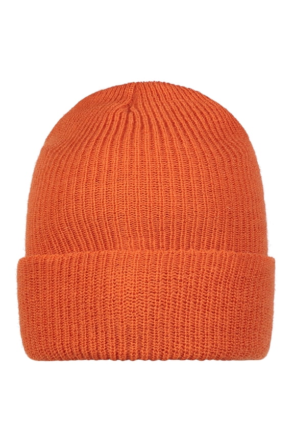 Wool Watch Cap Beanie, 100% Wool, Military Style, Made in USA, One Size, Orange, Single