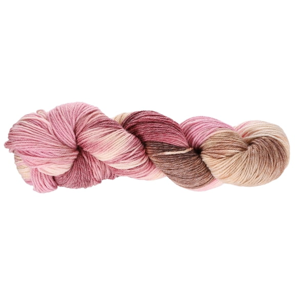 Wool Yarn, 4-Ply Roving Yarn, 100 Grams, 295 Yard (Gradient Pink-Brown-White)