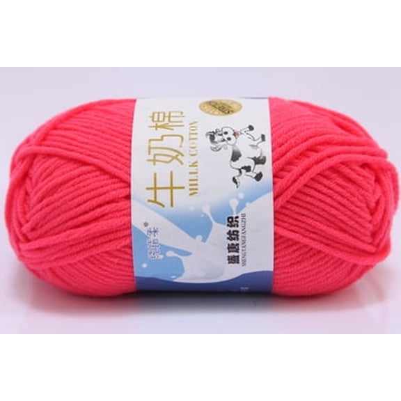 Wool Yarn Anti-fade DIY Bright Color Beginner Needlework Hand Knitting Crochet Yarn Ball for Home Hot Pink 1.7oz