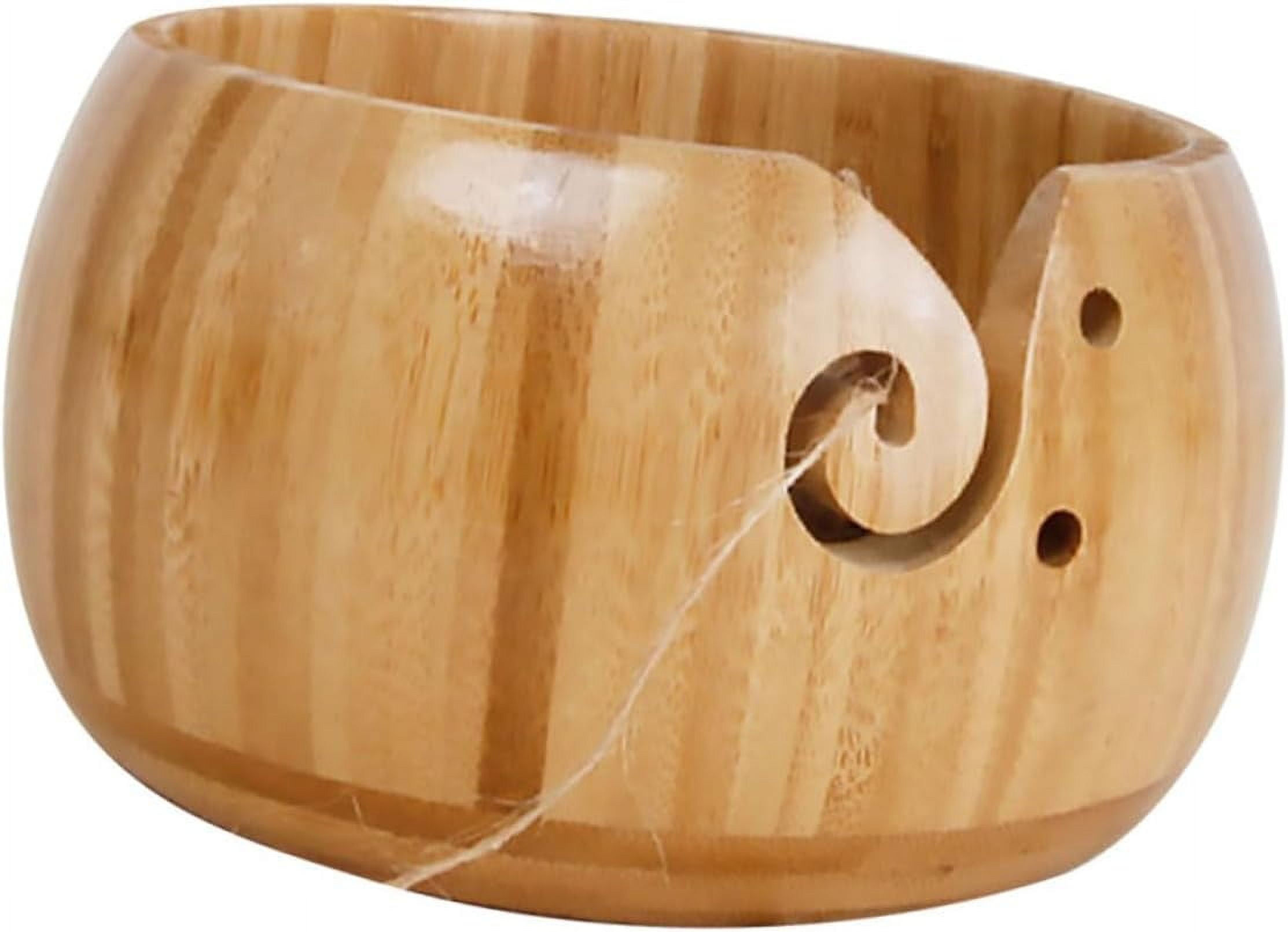 Wool Yarn Crochet Browl with Lid Large Yarn Bowl Crochet Yarn Storage