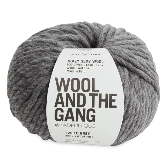 Wool and the Gang Crazy Sexy Wool Yarn - Tweed Grey