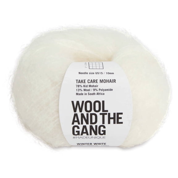 Wool and the Gang Take Care Mohair Yarn - Winter White, 109 yds
