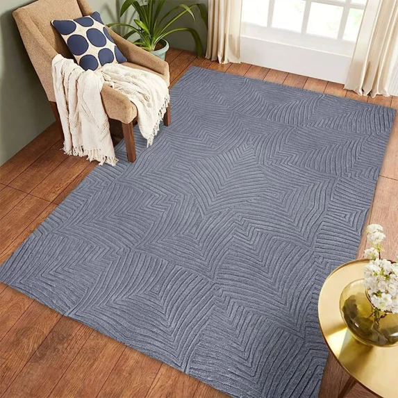 Wool rug rust 7x10 carpet, Hand Tufted, Area rugs for living room