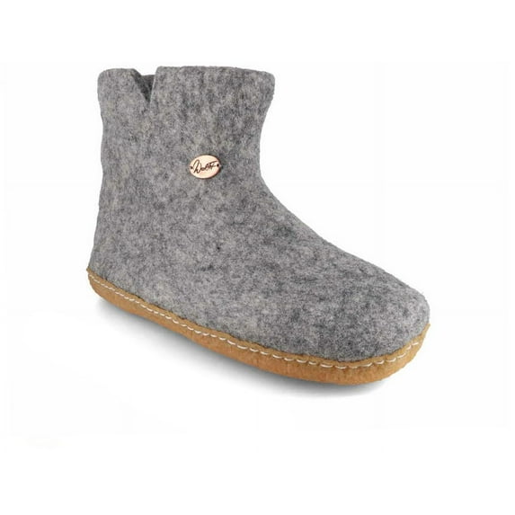 WoolFit® Boots with natural rubber sole Yeti, stone gray